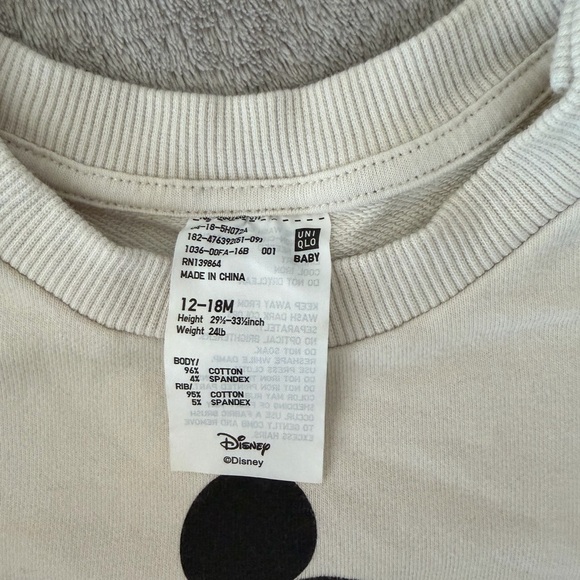 Uniqlo Kids Cream Mickey Mouse Sweatshirt - Picture 5 of 6